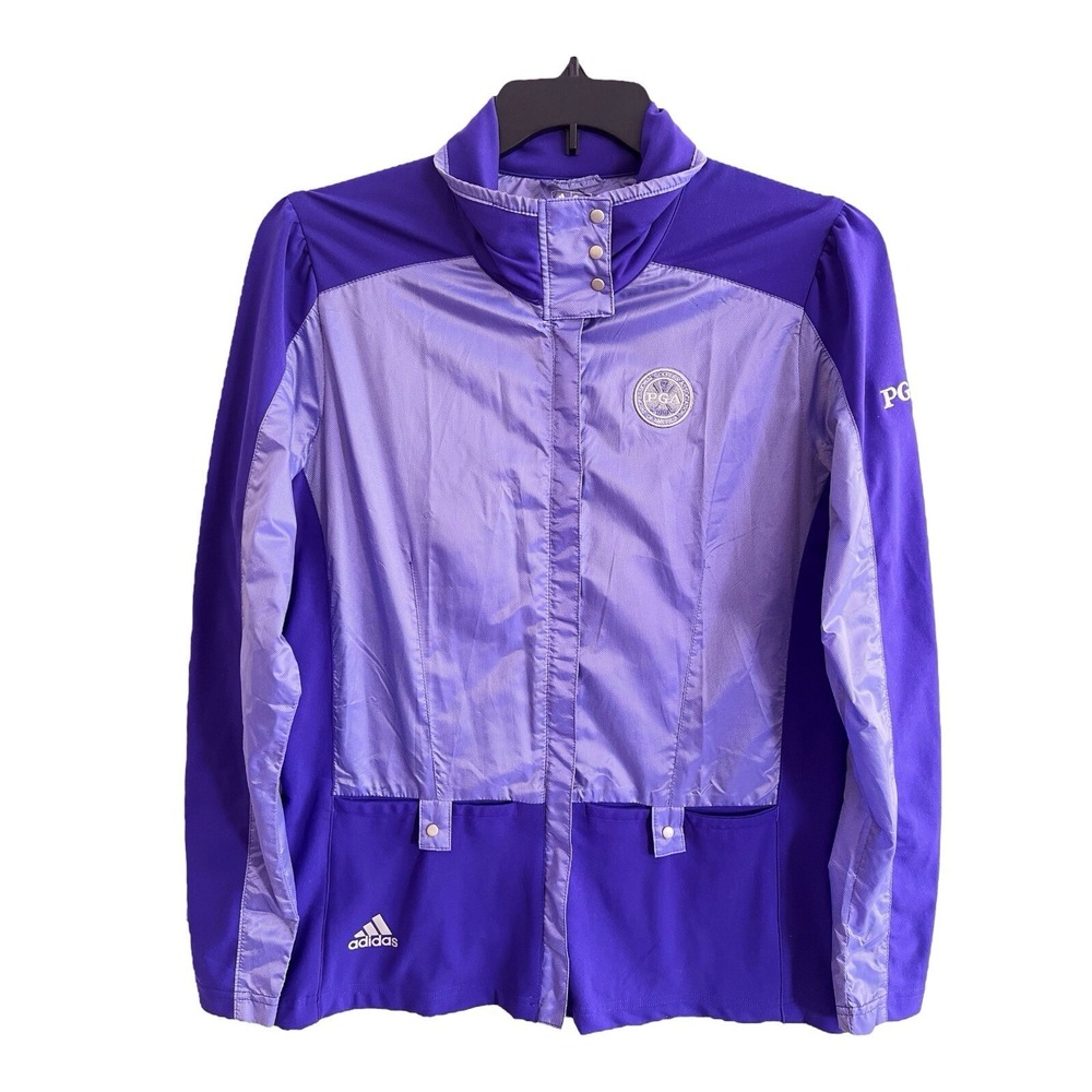 Adidas PGA Golf Jacket Purple ClimaProof Full Zip Women's L